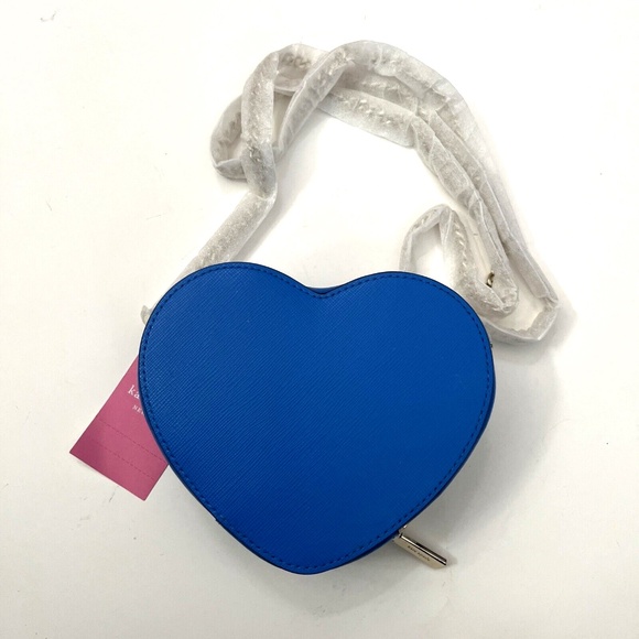 KATE SPADE Love Shack Mini Heart Crossbody Summer Night Blue K6063 NWT $260 - Picture 8 of 13